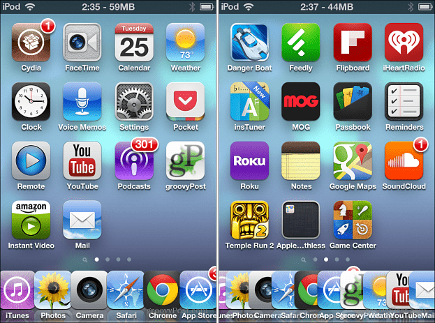 Šesť a 10 ikon na doku iOS