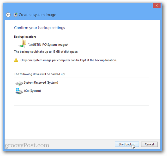 Windows 8 spustiť zálohovanie