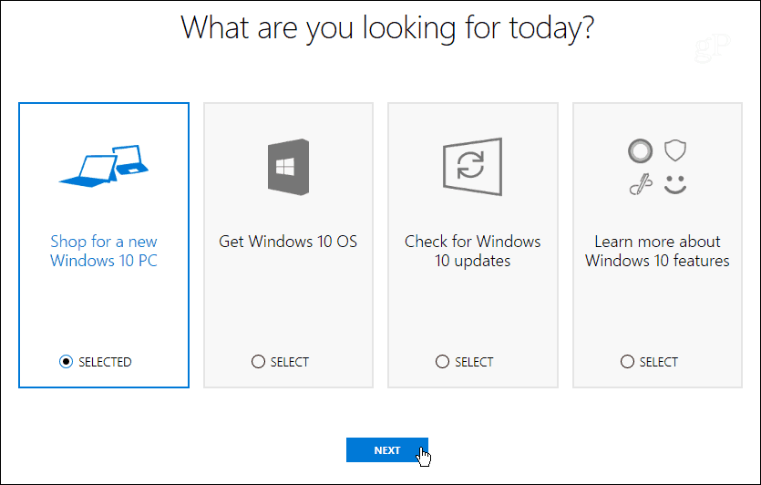 Windows pomáhajú vybrať