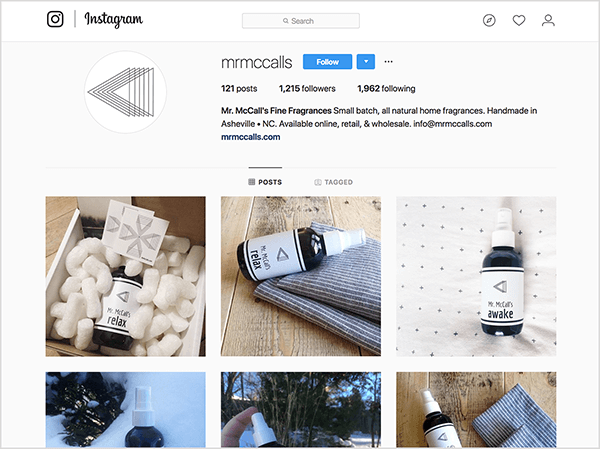 Tyler J. McCall mal profil na Instagrame pre produkt, ktorý používal na predaj, pán McCall’s Fine Fragrances.