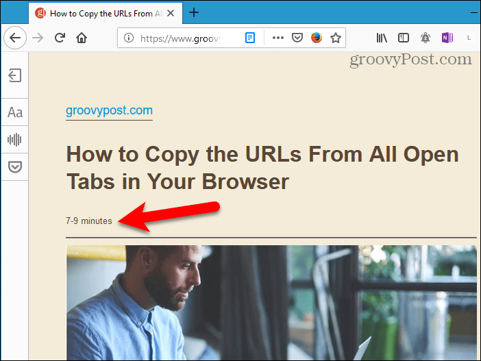 Odhadovaná doba čítania v aplikácii Reader View vo Firefoxe