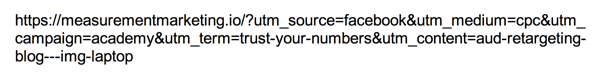 Každý parameter UTM oddeľte znakom „ampersand“.