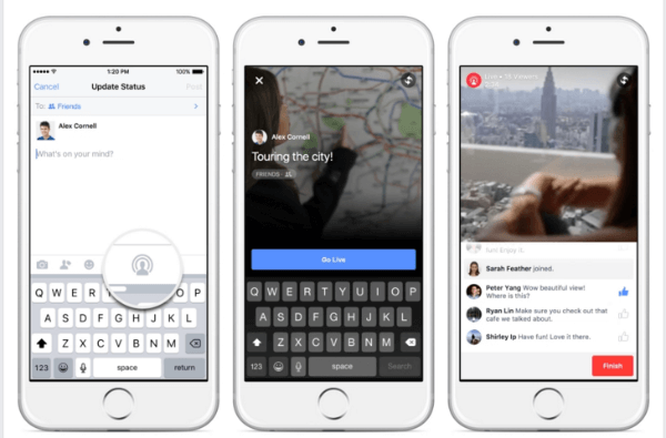 facebook rozširuje živé video na iphone