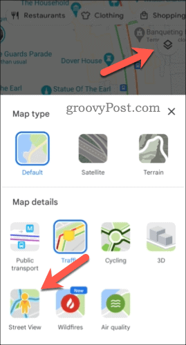 Povoľte zobrazenie ulíc v Mapách Google na mobile