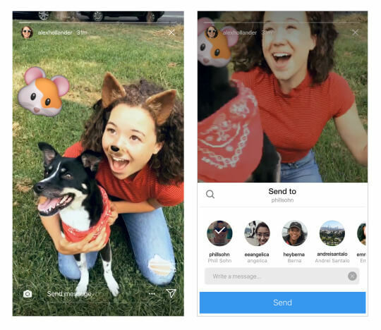Instagram oznámil, že používatelia môžu odteraz zdieľať Instagram Stories v Direct.