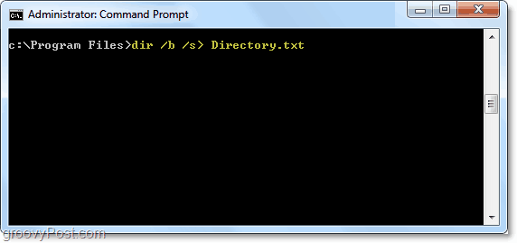 použite dir / b / s> directory.txt na výstup dotazu do textového súboru