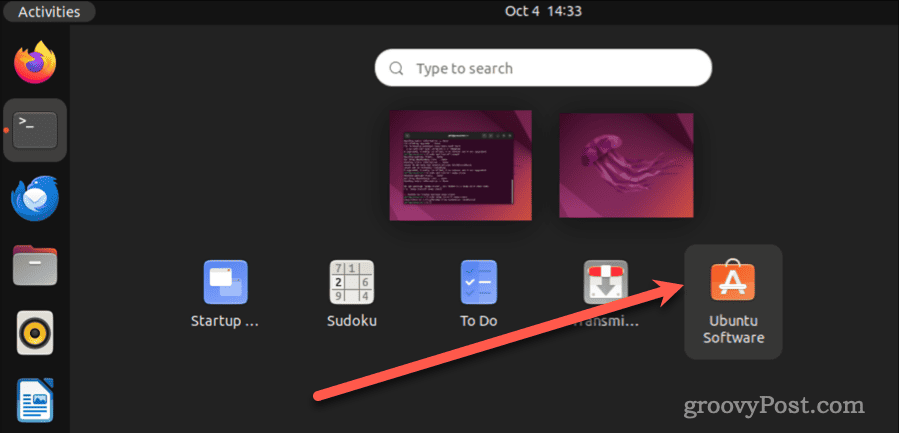 Kliknite na Softvér Ubuntu