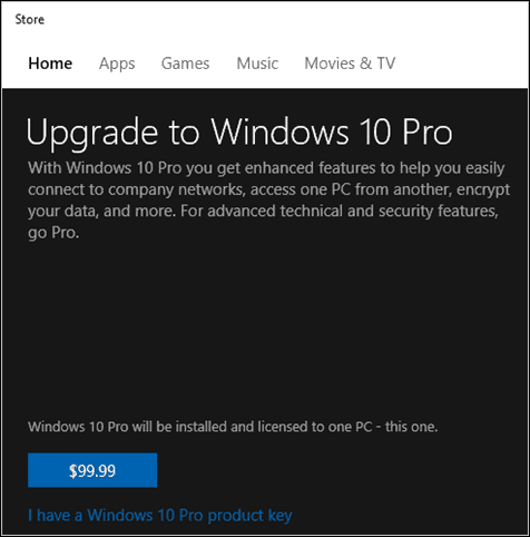 Ukladanie kľúčov systému Windows 10 Pro Pack