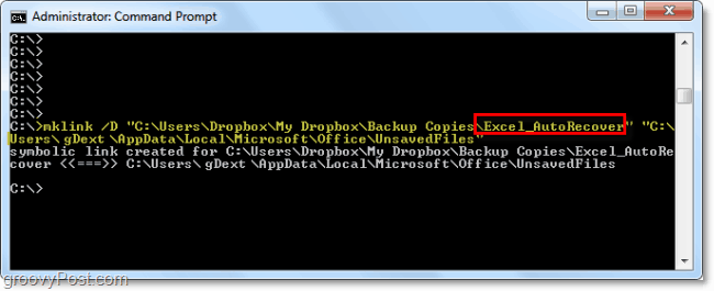 príkaz mklink vytvoriť symbolický odkaz na symbolický odkaz v systéme Windows 7