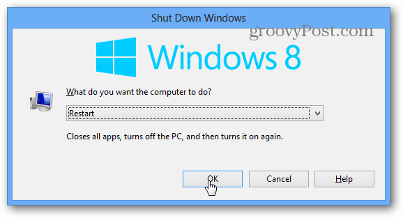 reštartujte systém Windows