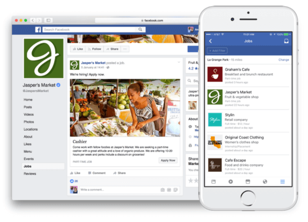 Facebook zavádza nové funkcie, ktoré umožňujú zverejňovanie pracovných ponúk a aplikáciu priamo na Facebooku.