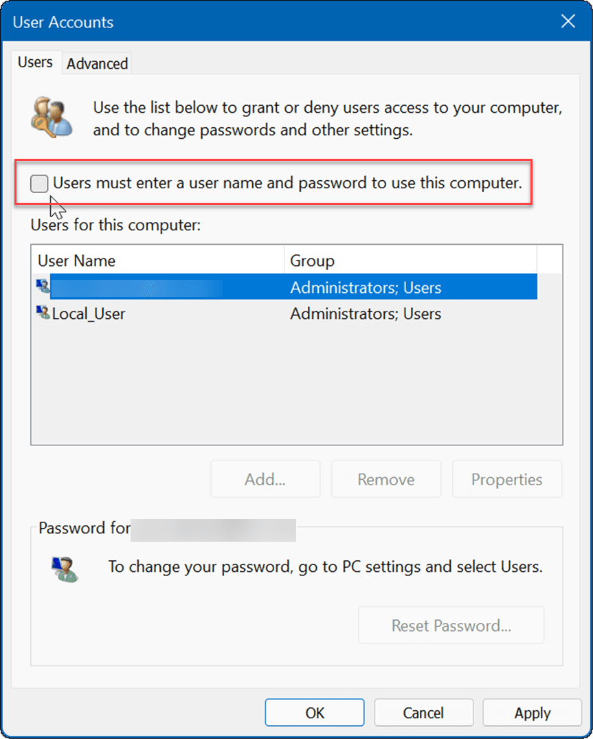 automatické prihlásenie do systému Windows 11