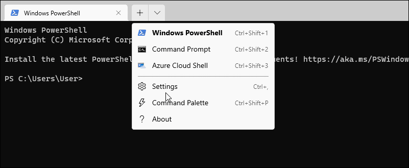 Nastavenia terminálu otvorte Powershell ako správca v systéme Windows 11