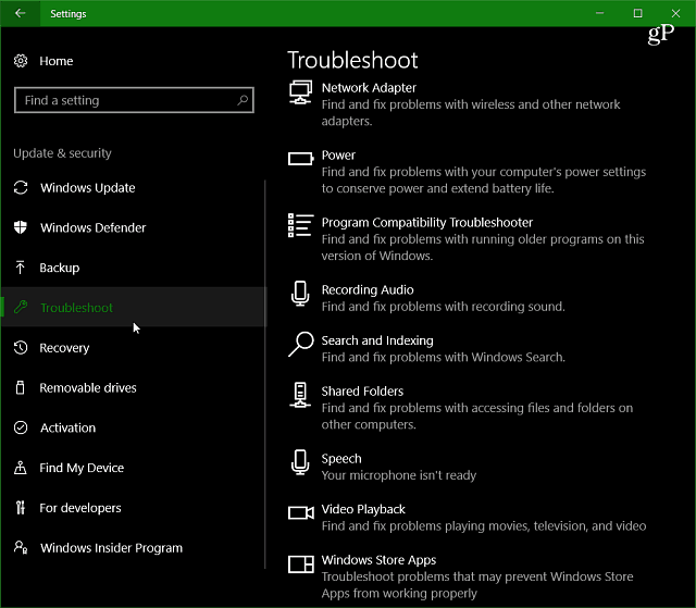 Windows 10 Creators Update Feature Focus: Riešenie problémov