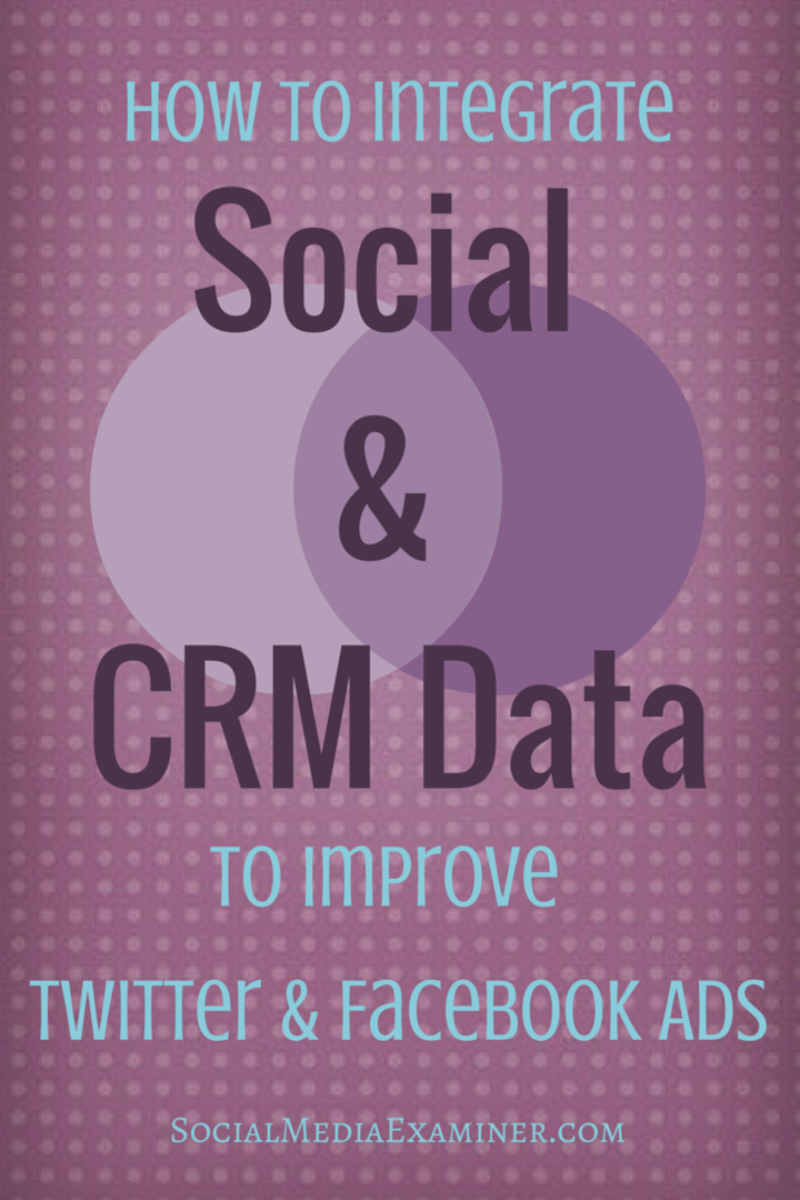 ako integrovať sociálne a CRM údaje pre lepšie sociálne reklamy