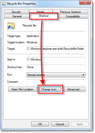 zmeniť ikonu odkazu v systéme Windows 7