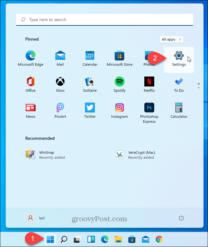 Otvorte Nastavenia systému Windows 11