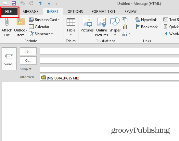 Veľkosť veľkých obrázkov v programe Outlook 2013