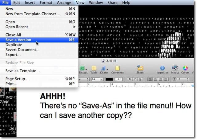 Mac OS X Lion: Uložiť ako s verziami