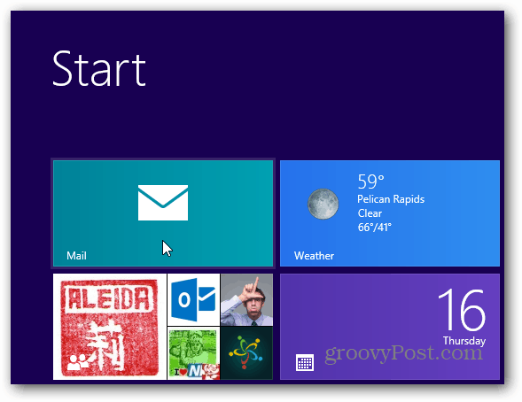 Spustite program Windows 8 Mail Client
