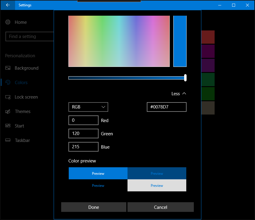 Tvorcovia systému Windows 10 aktualizujú personalizované farby