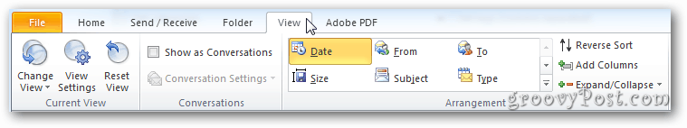 Pás karet programu Outlook 2010