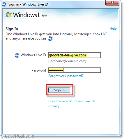 prihlásiť sa do systému Windows live automaticky pomocou účtu systému Windows 7