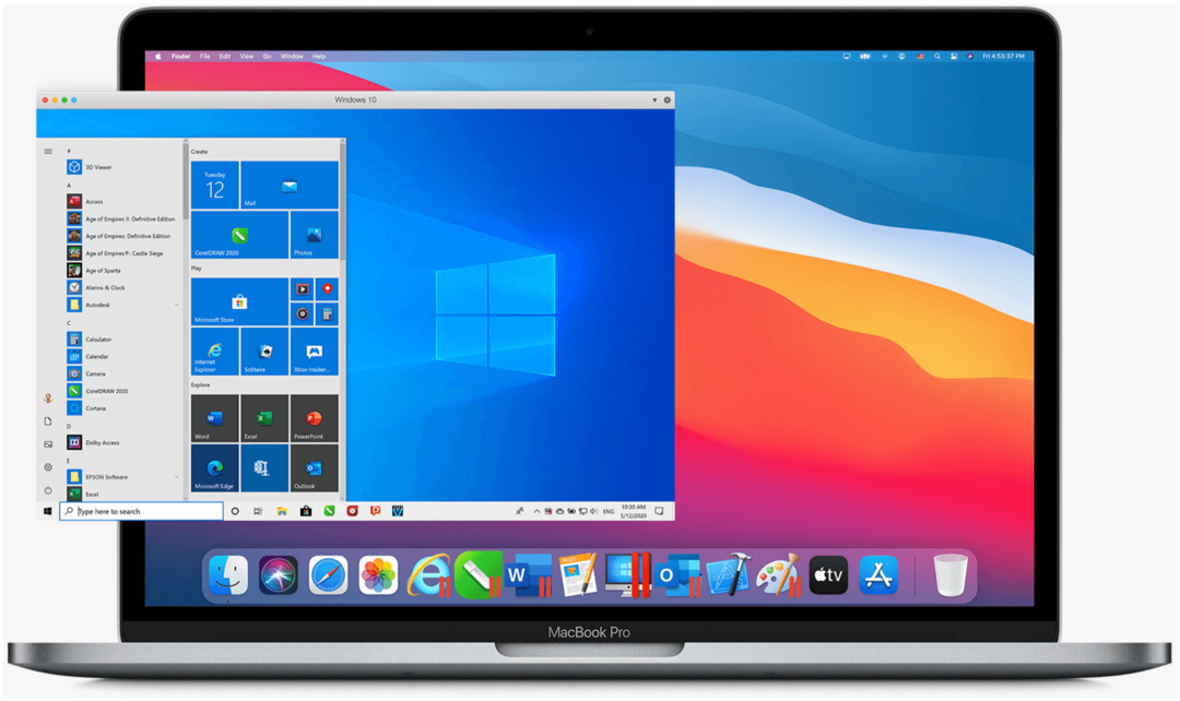 Windows 10 na počítačoch M1 Mac Parallels Desktop 16 pre Mac
