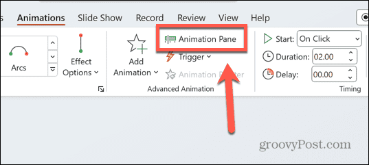 panel animácií powerpoint