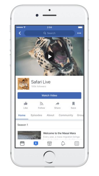 Stránky Facebook Show umožňujú bezproblémové vytváranie a publikovanie nových epizód pre kartu Sledovanie.