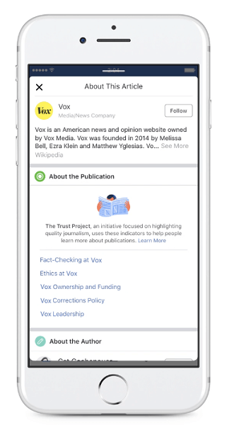 Facebook začne zobrazovať nové indikátory dôveryhodnosti vydavateľov pre články zdieľané v News Feed.